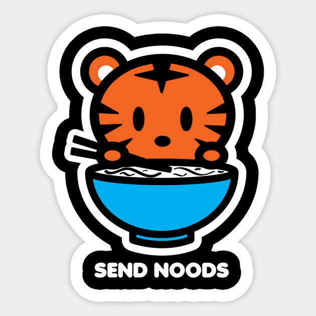 Tiger Lion Send Noods Food Noodles Pho Ramen Funny Animal Bambu Brand Sticker by Bambu